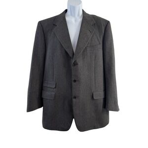 Canali Blazer Mens US 44 Gray 100%‎ Wool Made In Italy Barneys Three Button Coat